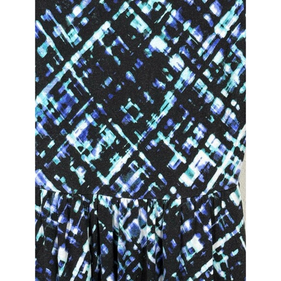 Apt. 9 Blue Dress Geometric XS Knee Length A-Line Pocket Stretch Bold Careercore - Picture 3 of 4